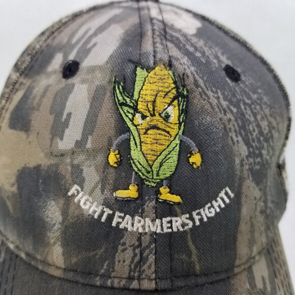 ✅Fight Farmers Fight Corn Camouflage Trucker Cap Hat Adjustable Hook and Loop - Picture 8 of 12